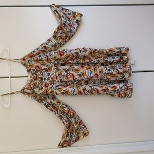 I Joah Off-the-Shoulder Long-Sleeve Casual Floral Dress